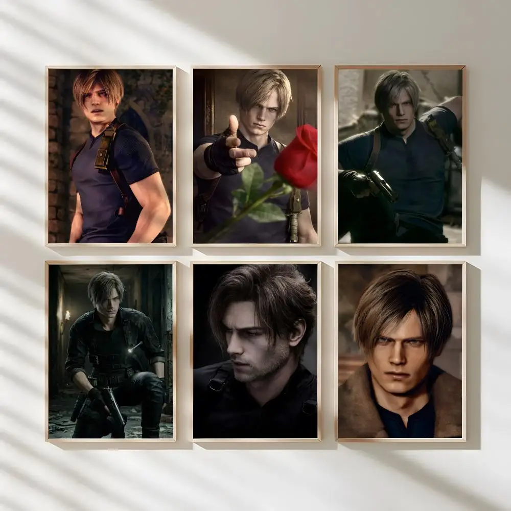 L-Leon S. Kennedy Video Game Poster Waterproof Canvas Art Wrinkle Free Wall Hanging For Home Living Room Bedroom Decor