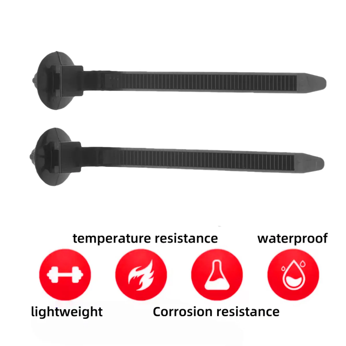 PINMOAP Automotive Push Wire Harness Tie Black Nylon Zip Tie Multi Purpose Self-Locking Zip Ties Used For Indoor Wire Bundling