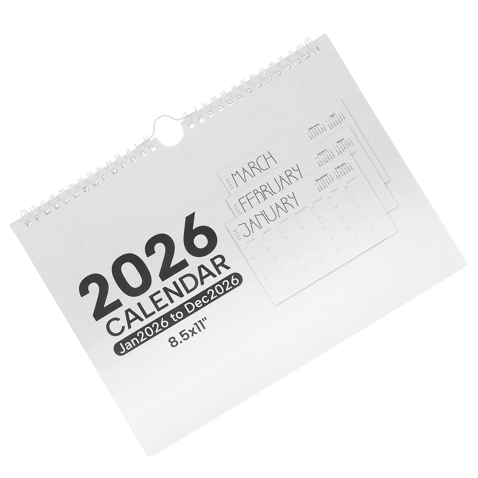 

12 шт., настенный календарь на 2026 год, ежемесячный планировщик на 12 месяцев, двойной проволочный переплет, плотная бумага для офиса, дома, академического использования, вертикальная подвеска