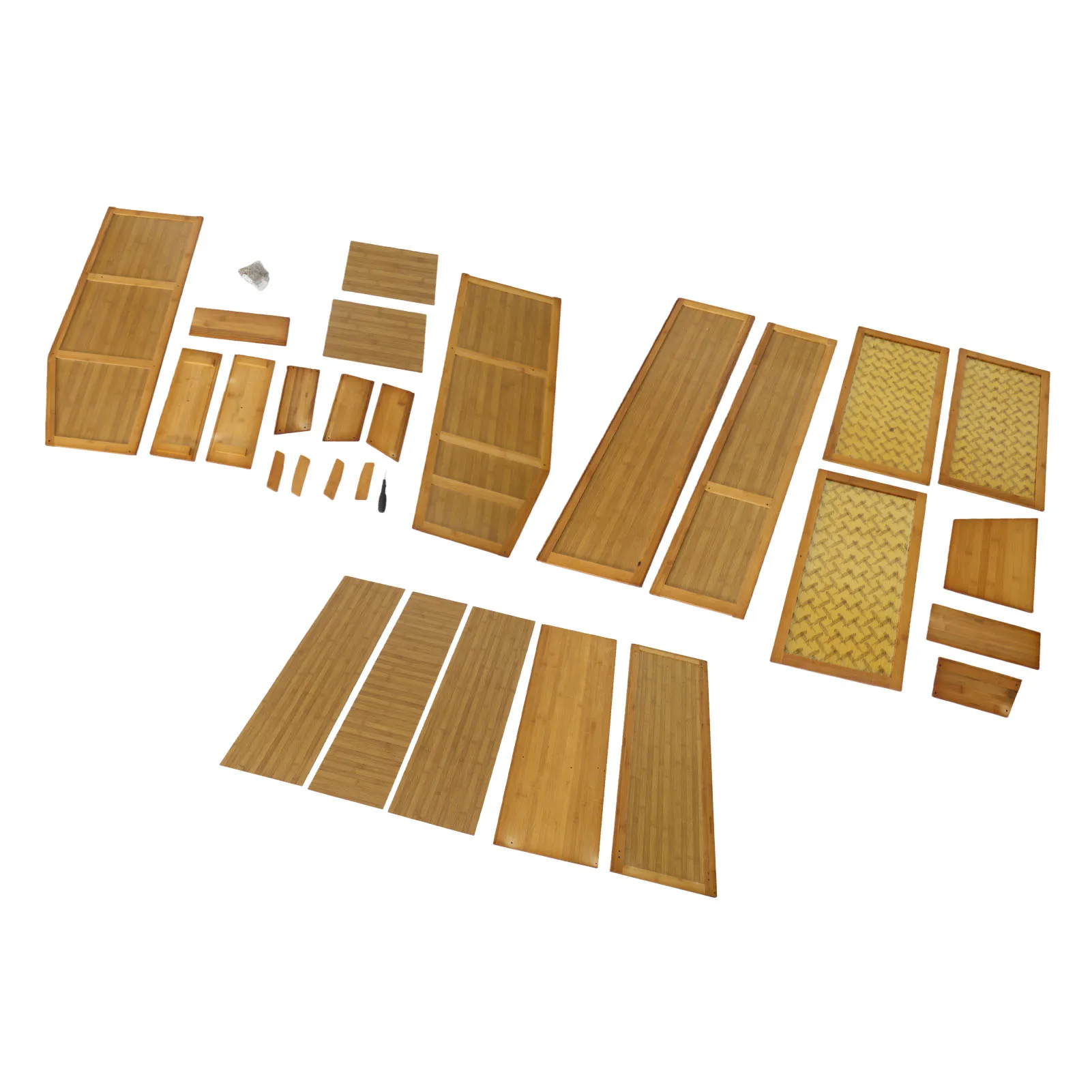 Buffetschrank mit 2 Schubladen und 3 Transparenten Türen, Küchenbuffet, Multifunktionales Platzsparendes Sideboard mit 2 Regalen für Esszimmer – Detail 5