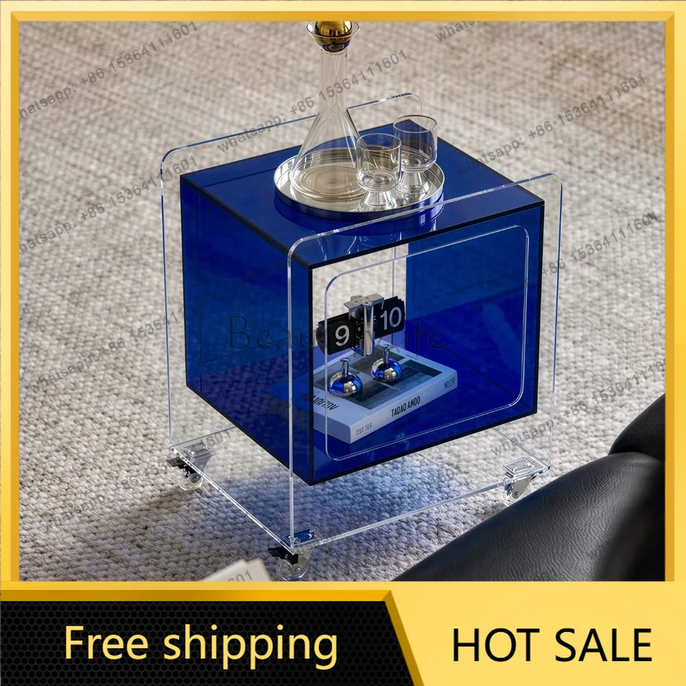Factory Direct Cart Movable Coffee Table Household Small Multifunctional Sofa Next to Storage Shelf