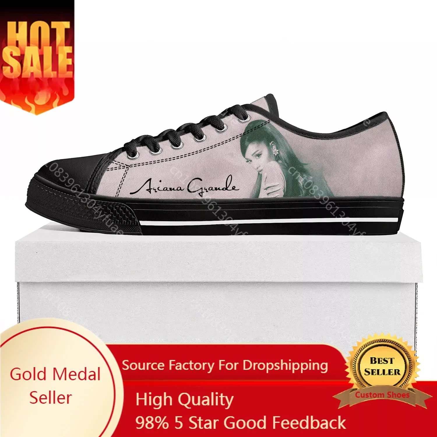 

A-Ariana Singer Pop Yes, And Low Top Sneakers Womens Mens Teenager G-Grande High Quality Canvas Sneaker Casual Customize Shoes