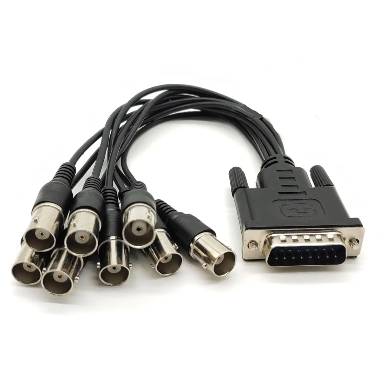  Conector D-Sub 15 pinos macho 1 a 8 BNC conector fêmea cabo reto 25 cm