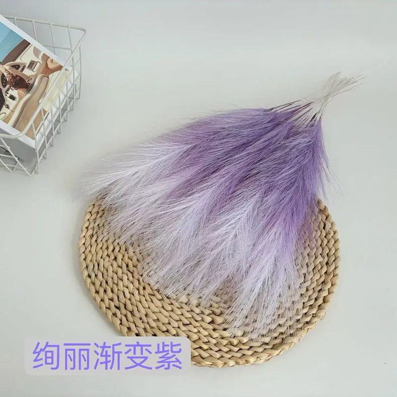 Simulated Reed Grass Wedding Decoration Flower Gradient Colorful Fake Peacock Tail 10/20pcs Flower Arrangement Accessories Props