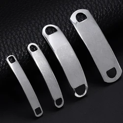 SAUVOO 10 pezzi connettore in acciaio inossidabile piastre rettangolari tono argento etichette stampate vuote per collane bracciali creazione di gioielli