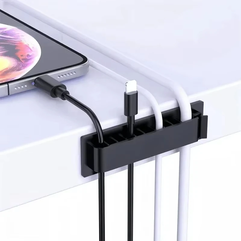 Cable Organizer Cord Management Wire Holder Self-adhesive USB Cable Winder Tidy Clips For Mouse Keyboard Earphone Protector