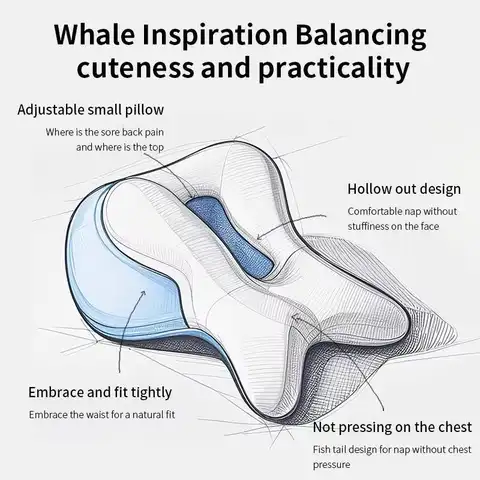 Ergonomiczna, wielofunkcyjna poduszka lędźwiowa do drzemki, do czytania w biurze i odpoczynku w łóżku, poduszka na oparcie krzesła biurowego, dzianinowa poduszka pod całe ciało.