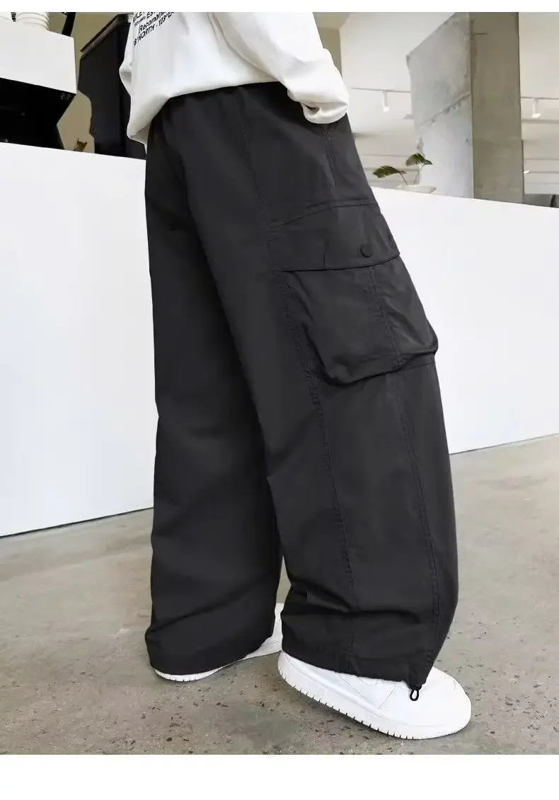 ZOETOPKID Neue Jungen-Freizeithosen Herbst Kinder Lose Baumwoll-Sporthosen Schwarze Hosen für Kinder Frühling Kinderbekleidung – Detail 7