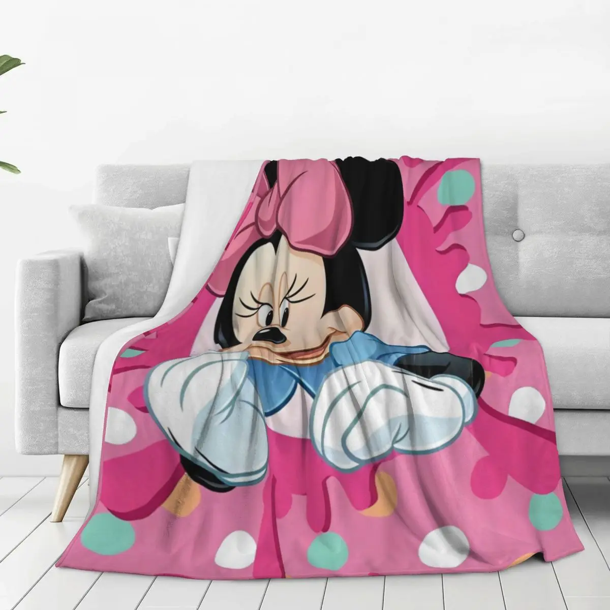 Animated Movie Mickey, Minnie Mouse Love Blankets Quality Warm Soft Throw Blanket Winter Picnic Couch Chair Sofa Bed Bedspread