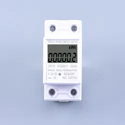 Home LCD Digital Display Power Consumption Meter Single Phase Energy Meter Watt Wattmeter kWh 230V AC 50Hz 60A Electric Din Rail