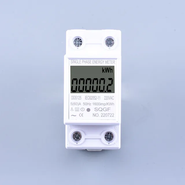 Strona główna Wyświetlacz cyfrowy LCD Miernik zużycia energii Jednofazowy miernik energii Wattomierz kWh 230V AC 50Hz 60A Elektryczna szyna Din