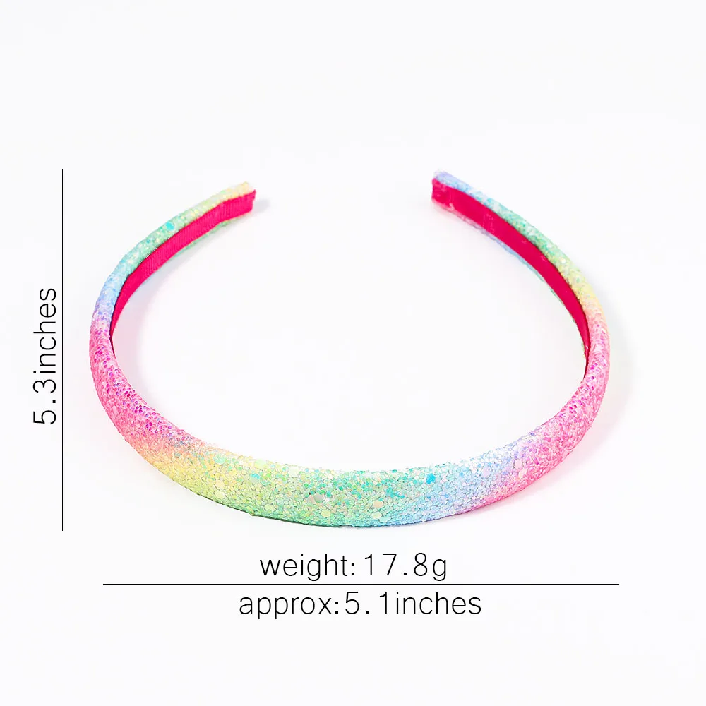 1Pcs New Girl Glitter Headband Cute Hairband Gradient Rainbow Love Star Headband Mermaid Kids Fashion Hair Accessories Gifts