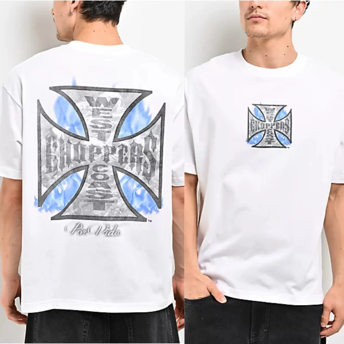 Scorched White West Coast Motorcycle Classic Retro Trendy Brand T-shirt Cotton Graphic Tee Men Women Summer Streetwear