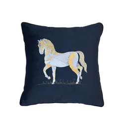 Embroidered Leopard Horse Cushion Cover 45x45cm Vintage Living Room Sofa Decorative Plush Pillowcase Autumn Pillow Covers