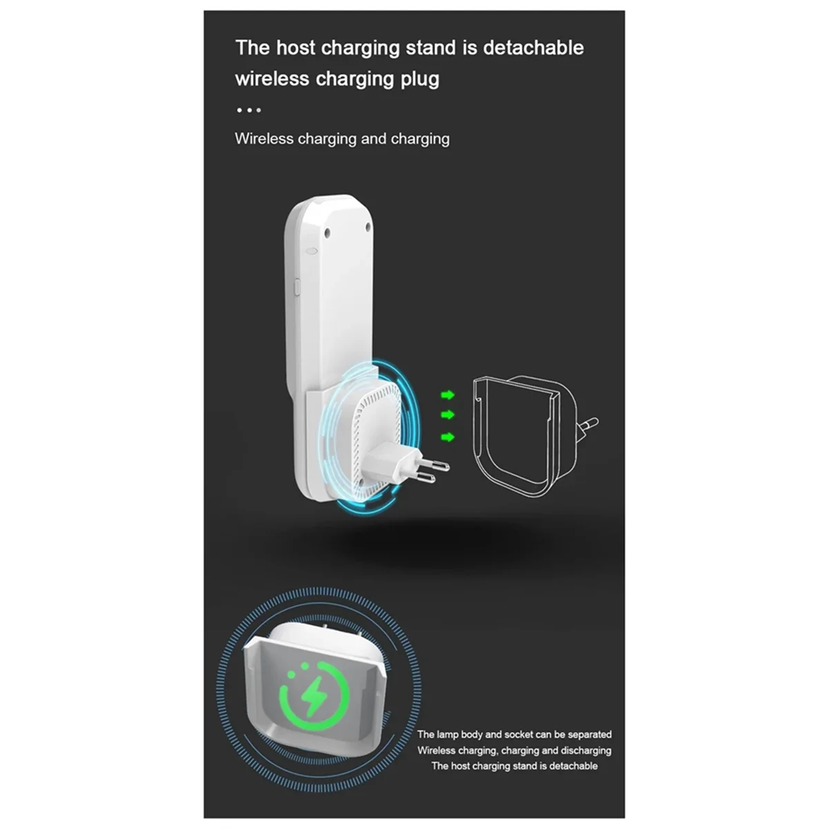 Okay LED Induction Night Light Intelligent Wireless Plug-in Aisle Corridor Night Bedroom Night Light with Flashlight EU-PLUG