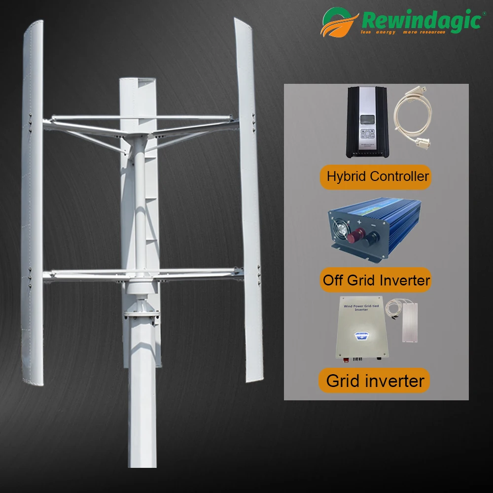 

30KW 40KW 50KW 80KW 100KW Vertical Axis Wind Turbine 48V-380V Free Alternative Energy Off grid System Hybrid Controller