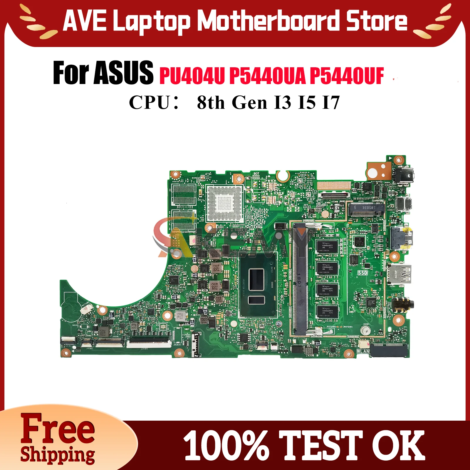 

P5440UA Материнская плата для ноутбука ASUS ProArt PU404U P5440U P5440UF P5440UA Материнская плата для ноутбука с процессором I3 I5 I7 100% tests OK stk