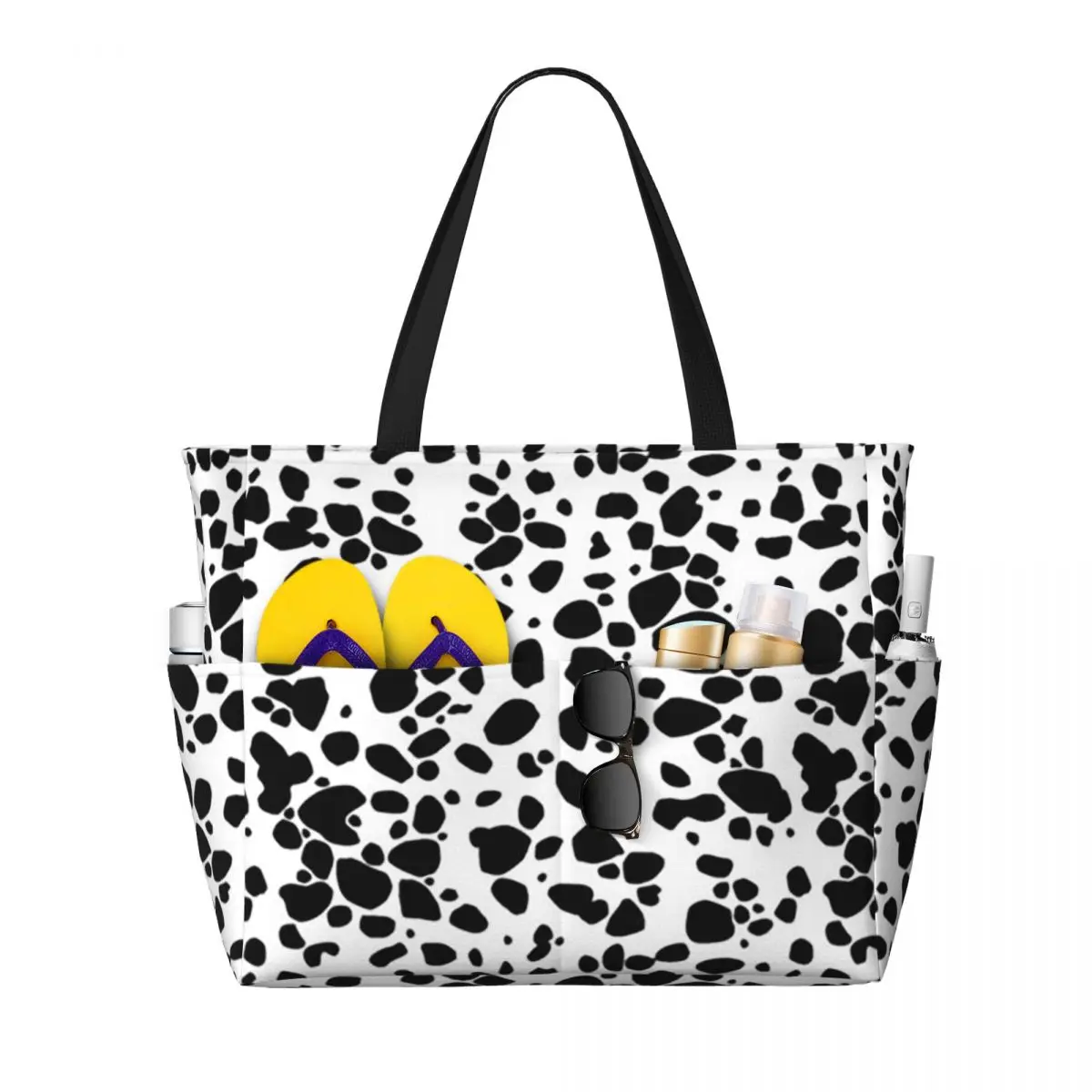 

Dalmatian Dog Texture Beach Tote Bag Sport Gym Yoga Duffle Large Tote Bag Women Travel Bag Fitness bag