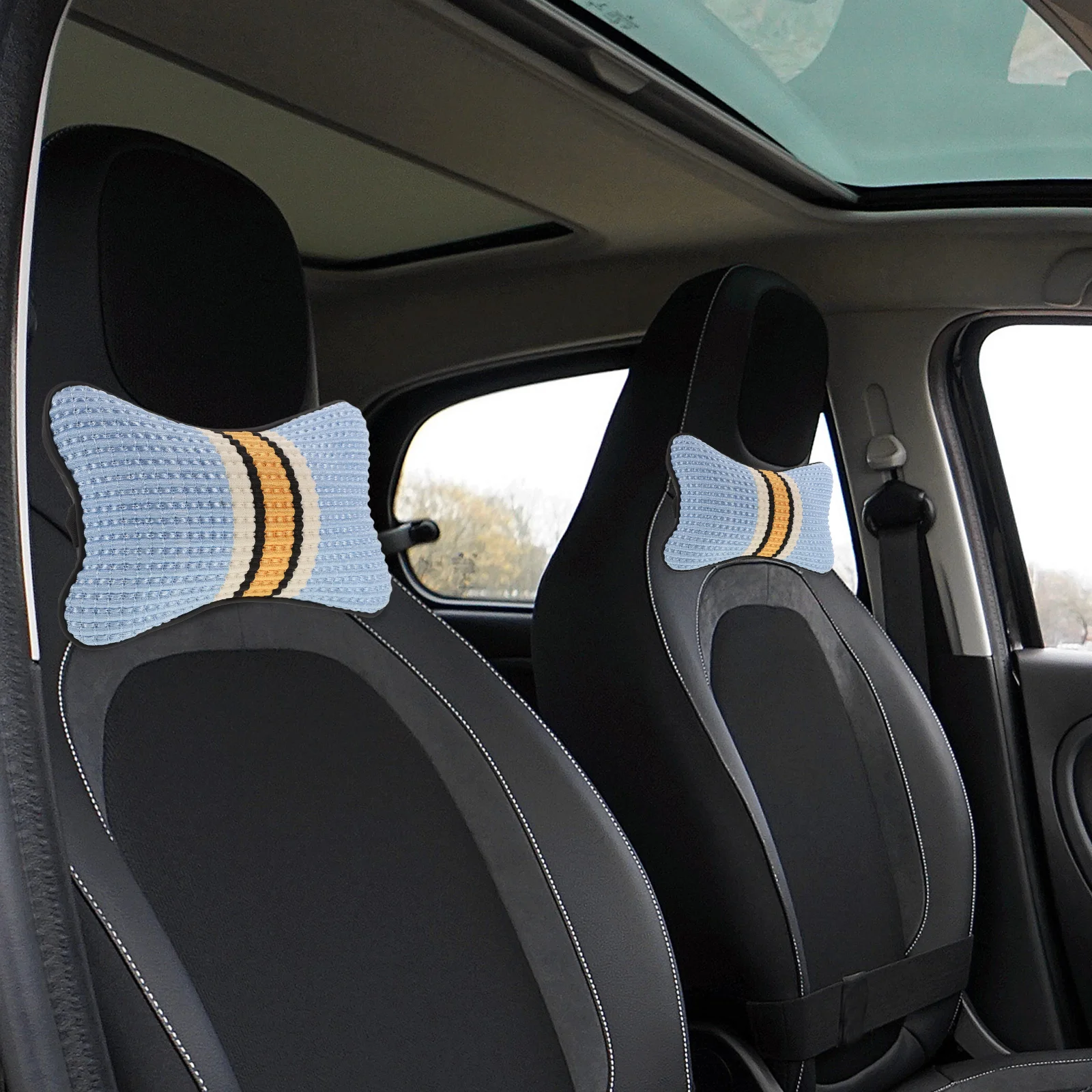 

Car Neck Pillow Breathable Faux Headrest Cushion Ergonomic Design for Driving Comfort Summer Cooling Car Seat Pillow