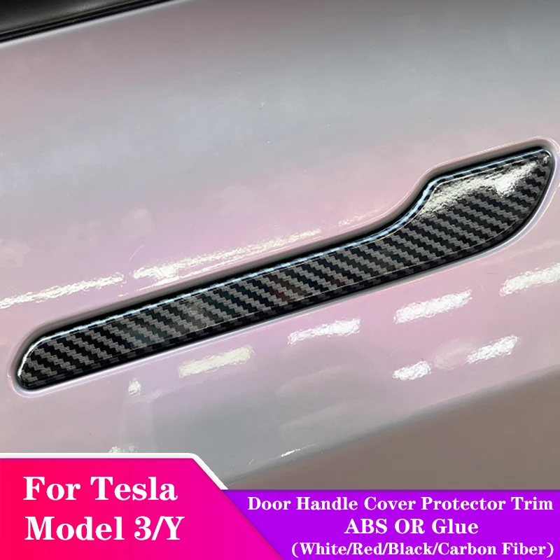 

Для Tesla Model 3 Y 2016-2025 углеродное волокно ABS дверная ручка крышка протектор наклейка отделка 4 шт.