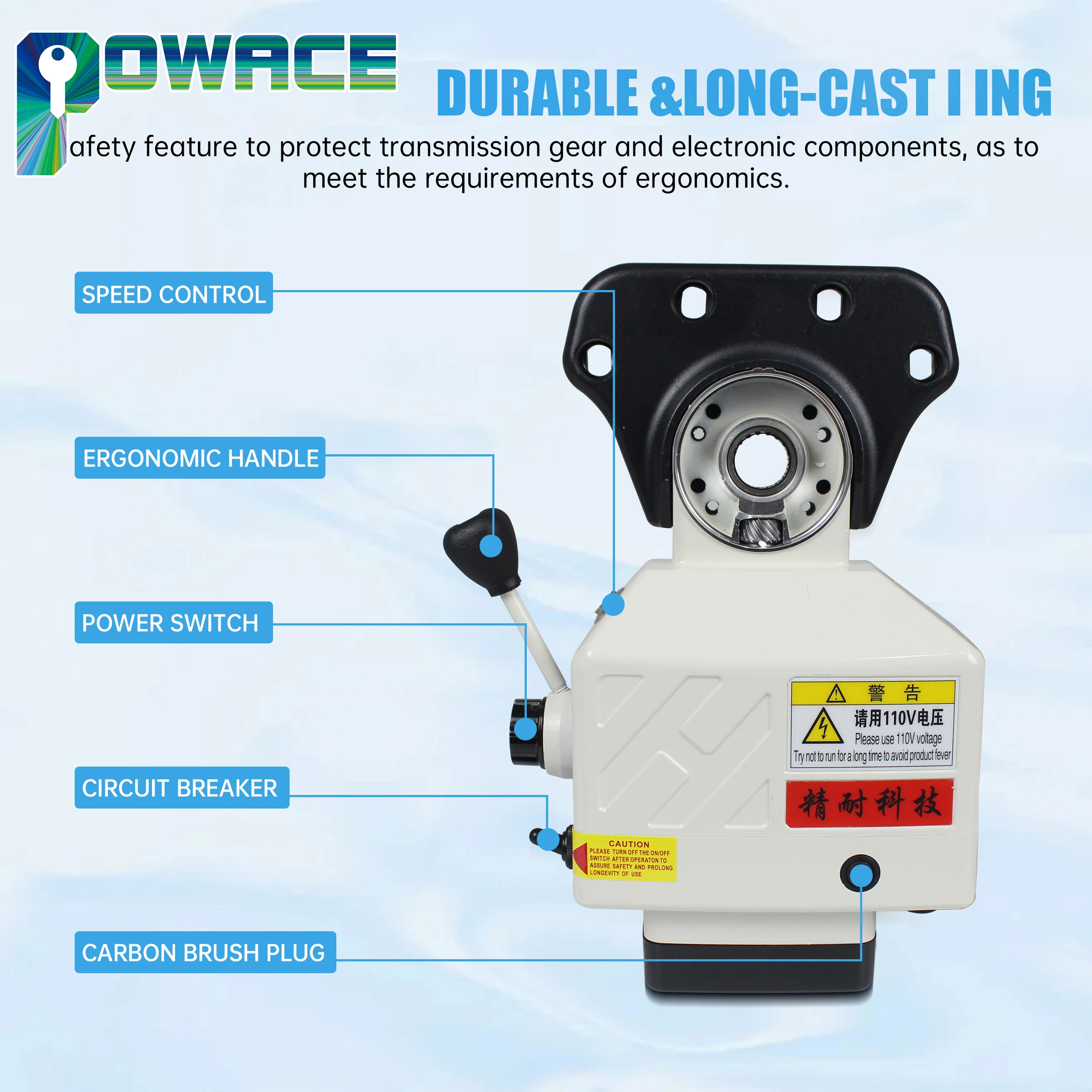 400S X Axis Power Feed Kit For Bridgeport Milling Machine 0-200RPM 450 in-lb Torque Low Noise Precise Bearing Durable