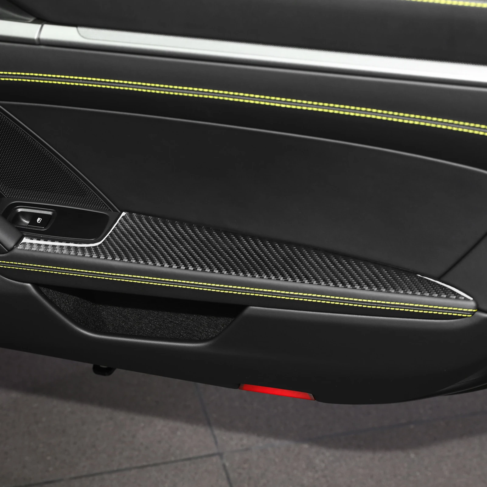 Carbon Fiber Inner Door Armrest Panel Car Accessories Interior Cover Trim Modification Sticker For Porsche 992 911 2019—2024