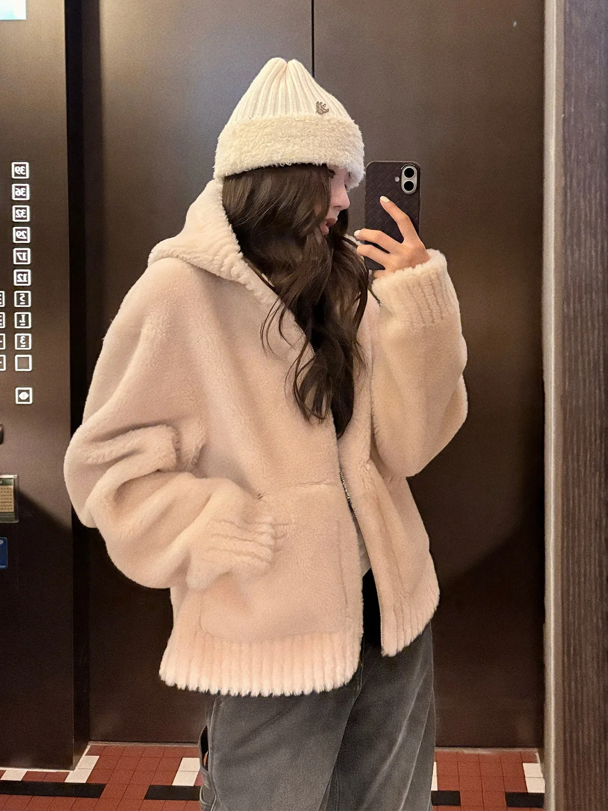 

Warm Brisbane Woolen Coat Women's Long Sve Hooded Jaet 00% Camere Loose Fit Ele Sle Winter Outerwear
