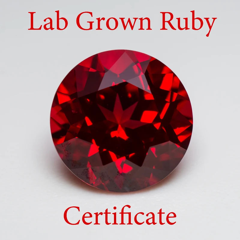 

Top Lab Grown Ruby Circular Pigeon Blood Red Size 5mm-10mm VVS1 Charms Gem for Jewelry Making Selectable AGL Certificate