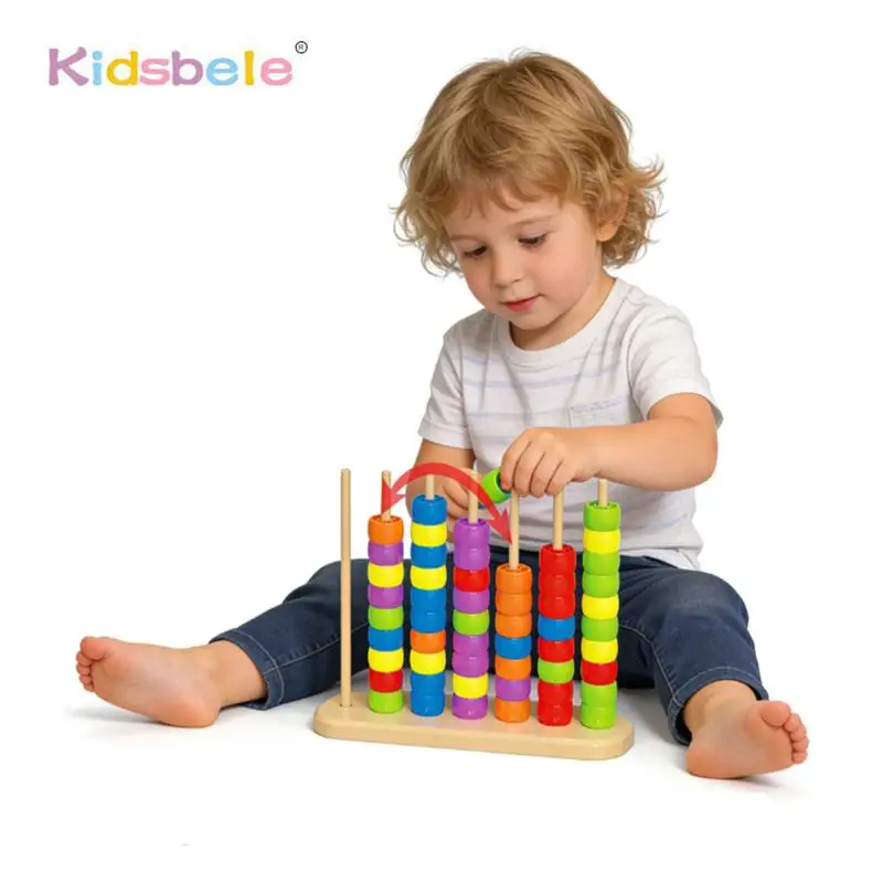 

Кольцо-головоломка Color Stack Challenge: Монтессори-игрушка с бусинами для быстрого сортирования и сопоставления, развитие мелкой моторики, развивающая игра для семейного вечера