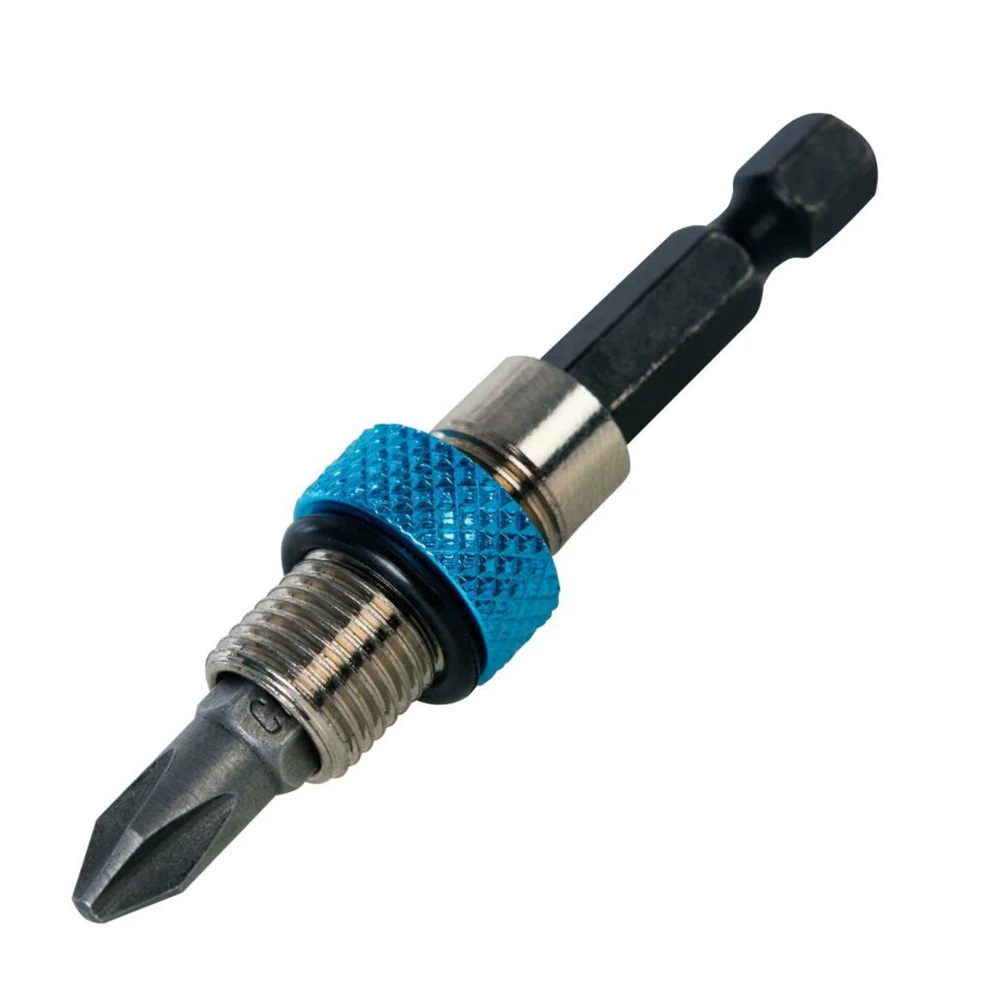 

1/4 Inch Adjustable Screw Depth Bit Holder Magnetic Screwdriver Drywall Hex Bit Blue Screw Bit Holder With Magnet