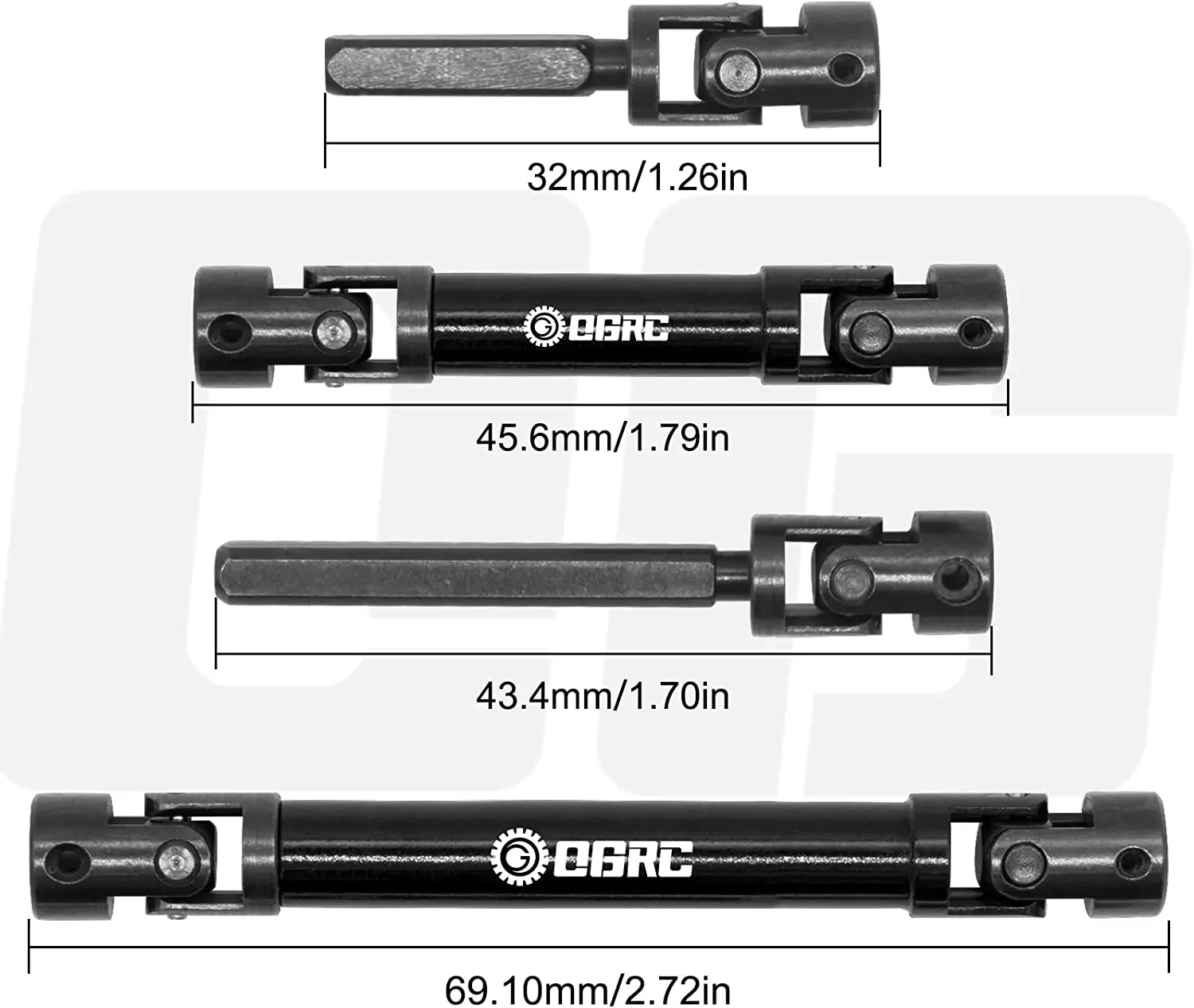 OGRC Center Driveshaft Steel Drive Shaft for Axial SCX24 Jeep Gladiator AXI00005 Upgrate Parts