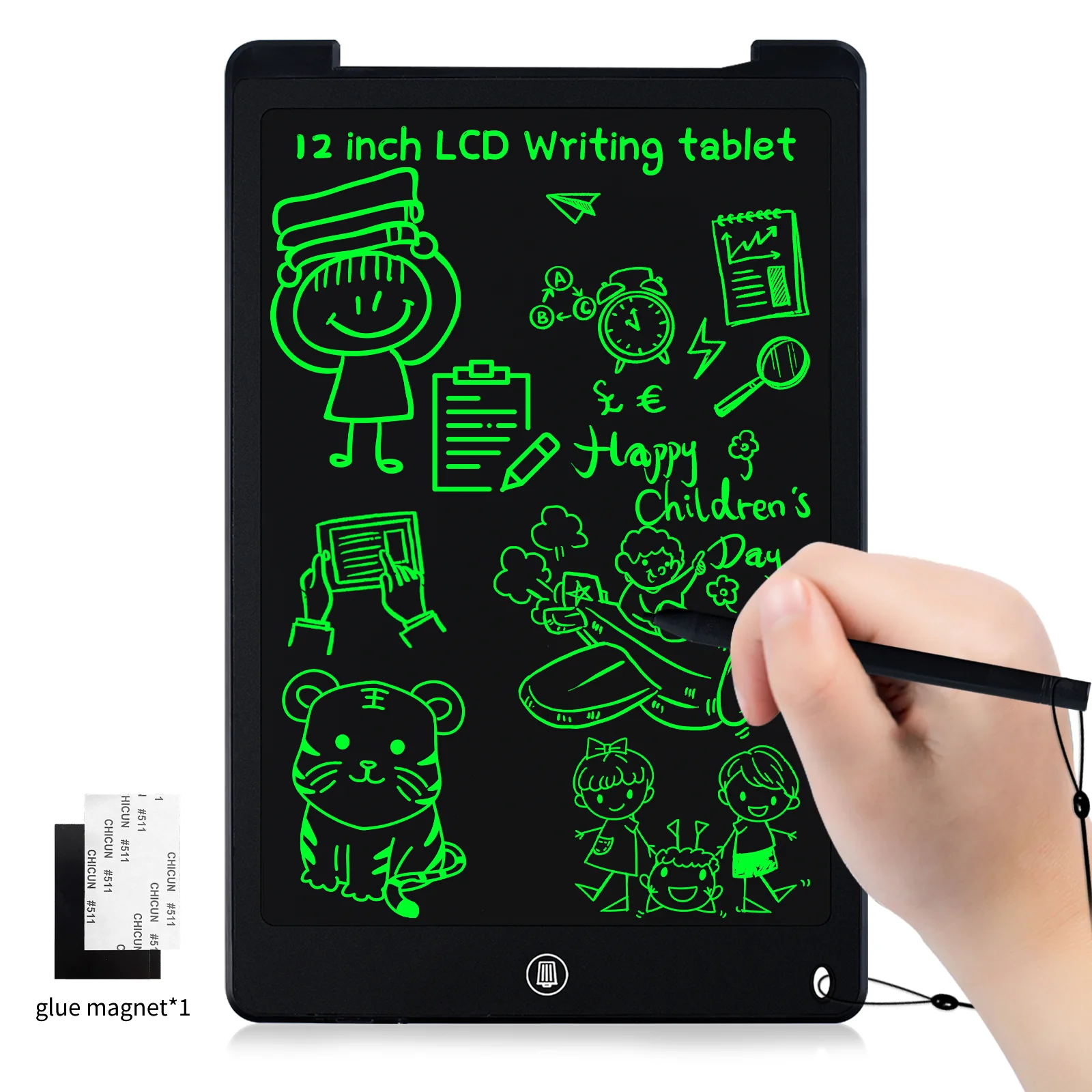 12 Inch LCD Writing Tablet for Kids Colorful Doodle Drawing Pad Handwriting Board Draucational Graffiti Sketchpad Educ Toys Gift