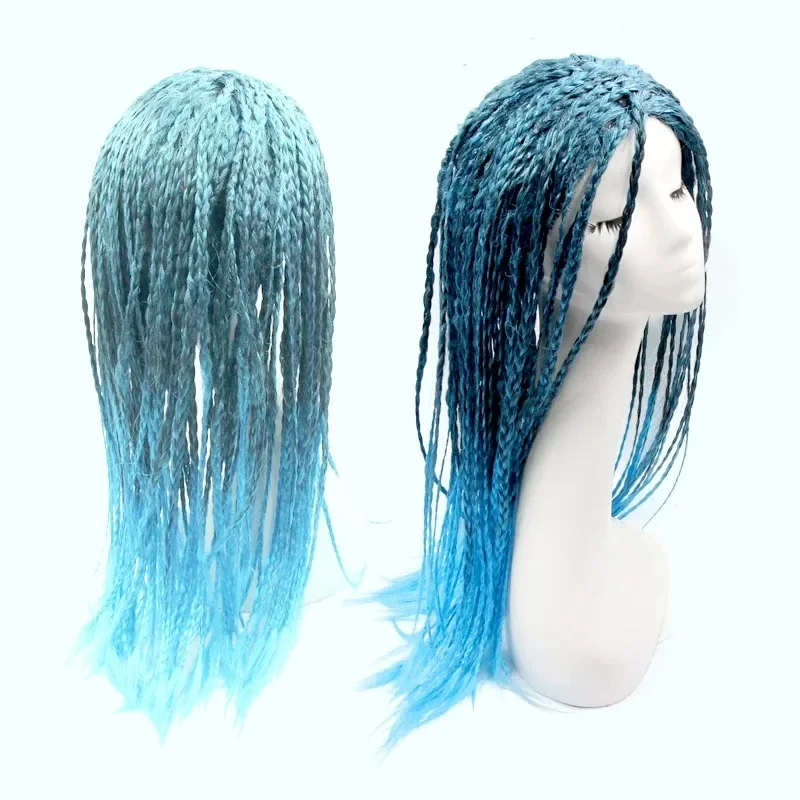 Nuevo Disfraz de Cosplay de Halloween 2026: Peluca de Mal, Bertha, Maléfica de Descendientes 3, con Rizos y Liso Azul, Vestido con Gorra AABA