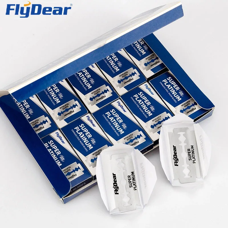 FLYDEAR 10-1000 قطعة مادة من الستانلس ستيل شفرة حلاقة متينة بحافة مزدوجة شفرات آمنة من الفولاذ المقاوم للصدأ #2