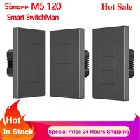 Sonoff-interruptor inteligente M5 120 1C, 2C, 3C, US, Wifi, botón mecánico de pared, controlador R5, eWelink, funciona con Alexa y Google