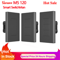 Sonoff M5 120 1C 2C 3C US SwitchMan Wifi Smart Switch Mechanical Button Wall Switch R5 Controller eWelink Work with Alexa Google