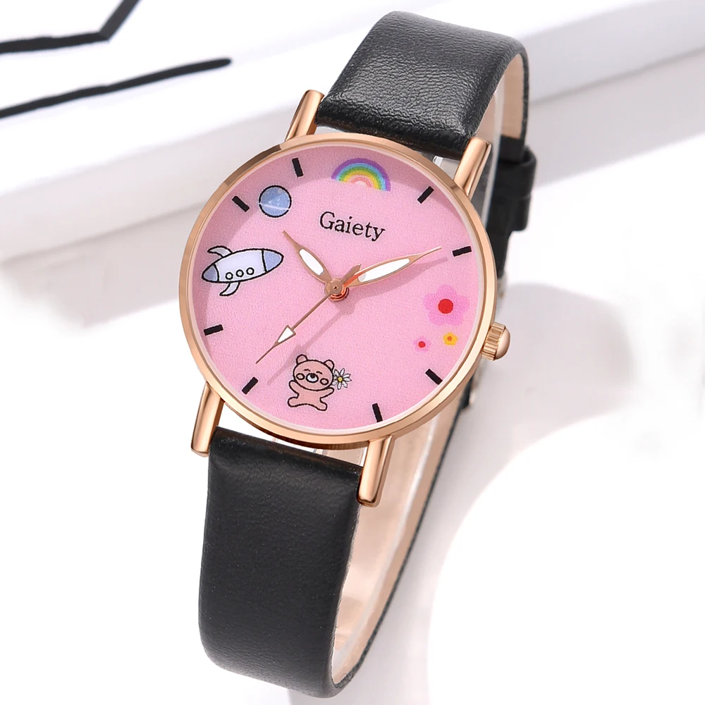 1Pcs White Gairty Minimalist Style Roman Numeral Pink Dial Watch Luxury Couple Casual Quartz Watch Is The Perfect Gift For Her