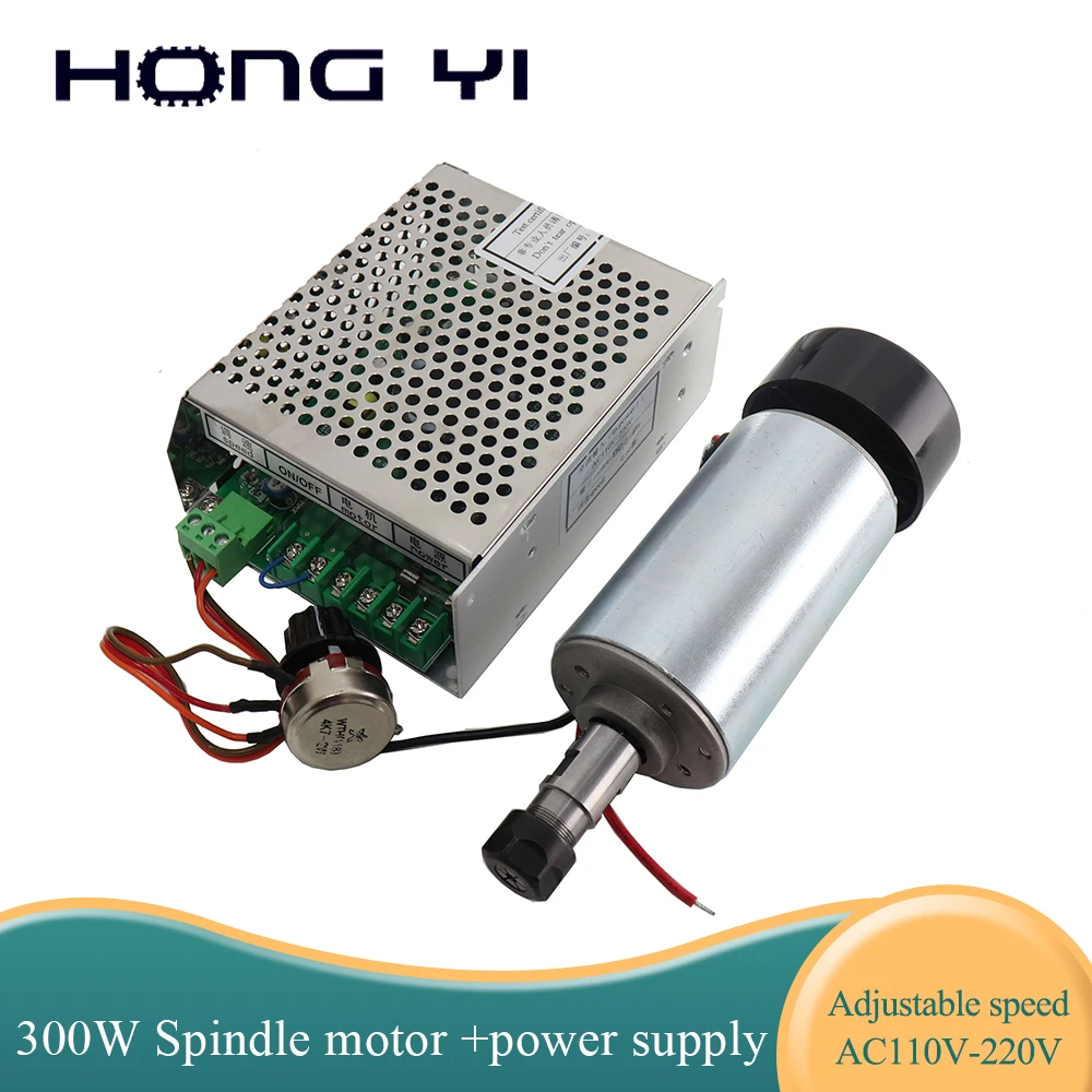 1PCS Chuck 3.175 1/8 &CNC Spindle Motor 300W Speed Controller & Bracket Set For Engraving Machine