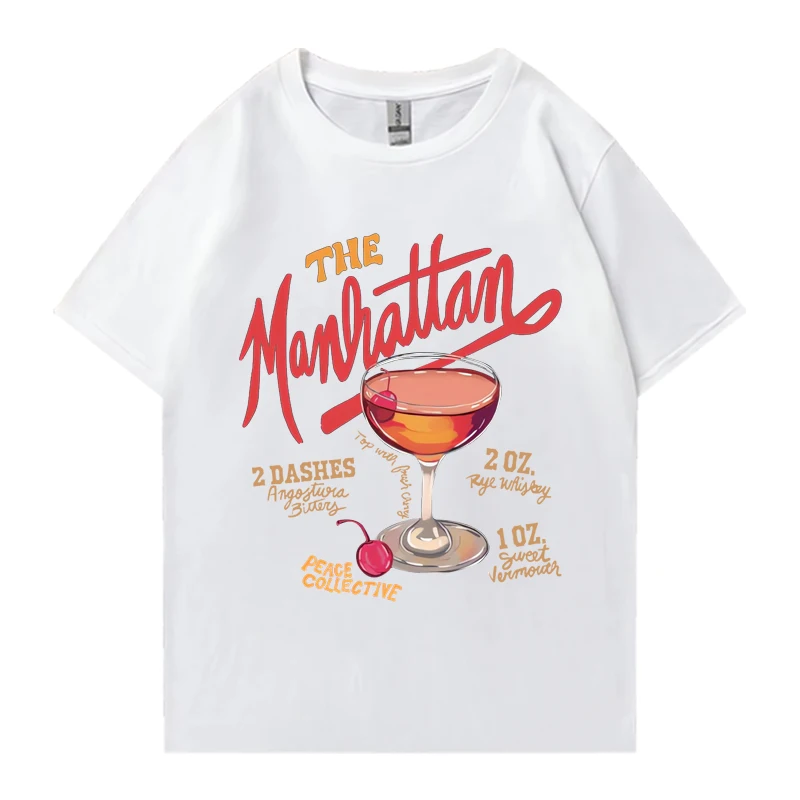 Hot sale Manhattan Heavyweight vintage T-Shirt Men Women Casual  Oversized short sleeve t-shirts Unisex Funny Pure Cotton Tops