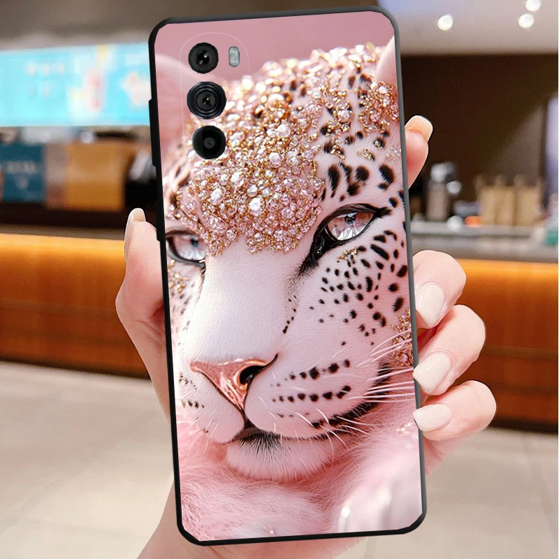 

Phone Case For Motorola Edge 50 40 Pro 60 50 40 30 Ultra Neo Fusion Moto G Play G Stylus G Power G Pink leopard Animal Print