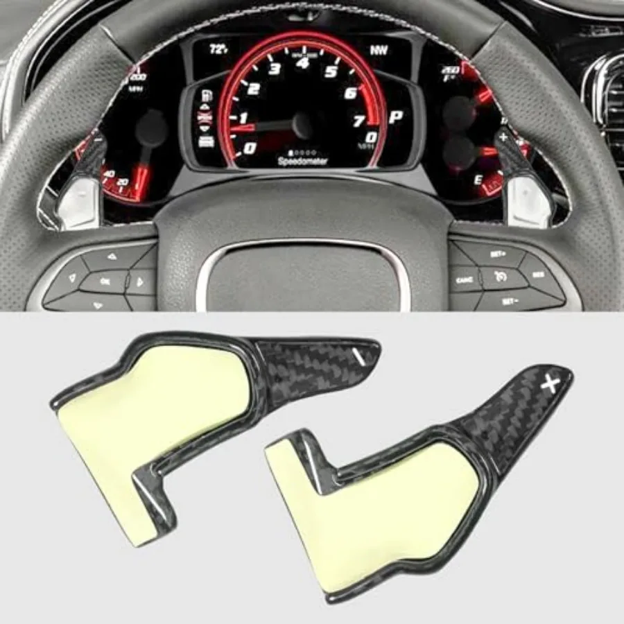 

Compatible with Dodge Challenger Charger SRT 2015-2024 Durango SRT 2014-2024 Real Carbon Fiber Steering Wheel Shift Paddle Exte