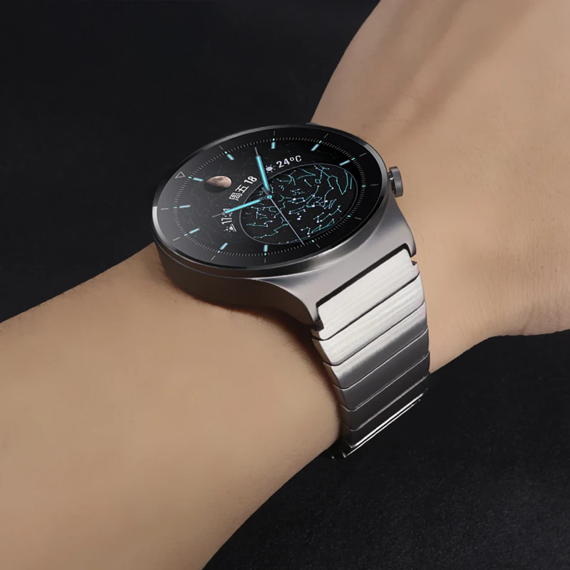 22mm Stainless Steel Strap for Huawei Watch GT 2 Pro  Offical Same Wristband with Protective Film for Gt2 Pro
