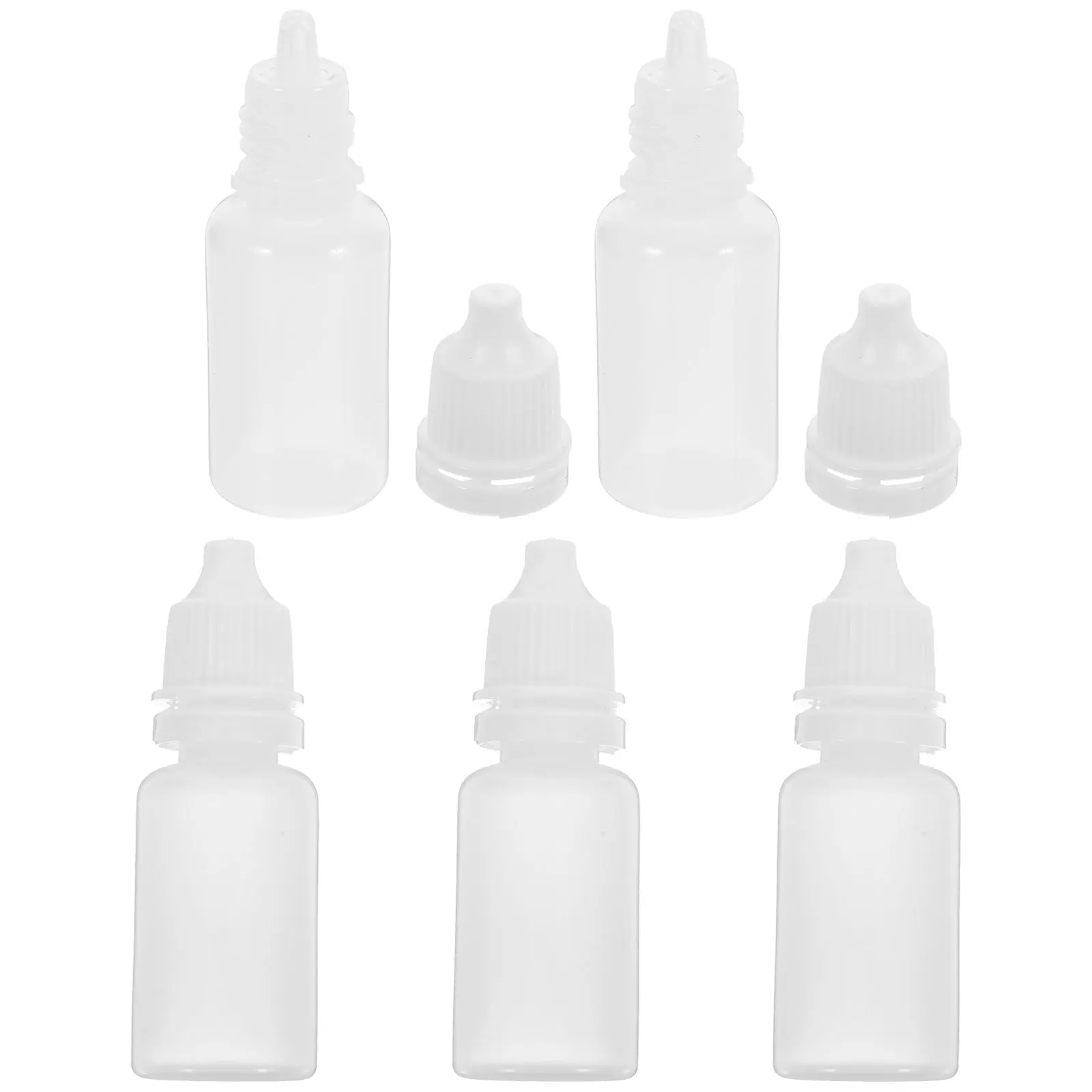 5pcs 10ml Glass Bottles Childproof Cap Squeezable Dropper Eye Drops Saline Liquid Storage Laboratory Teaching Equipment
