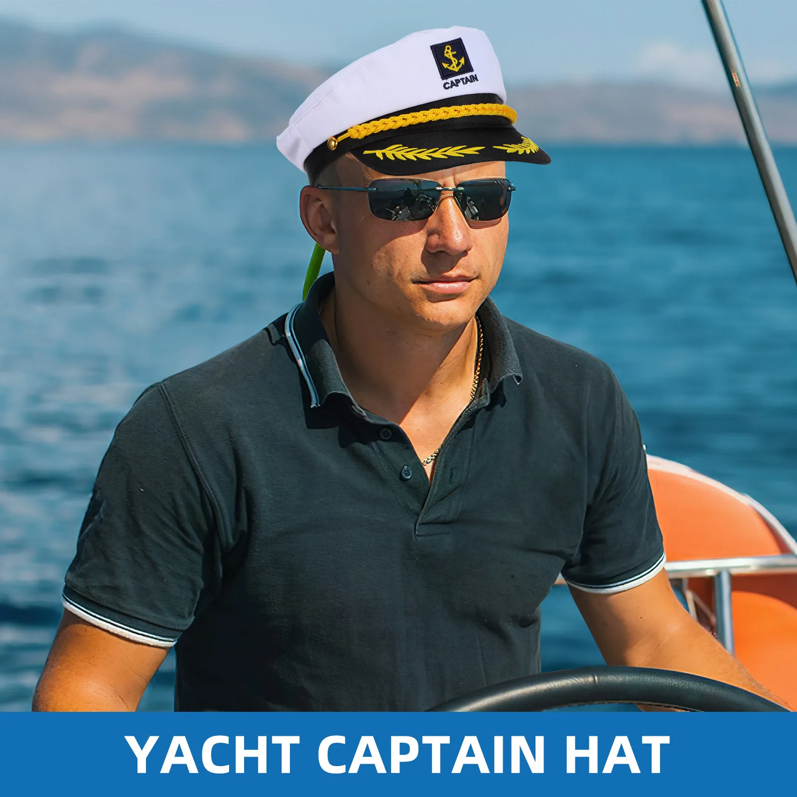 Navy Hat Sailor Captain Costume for Men BESTOYARD Yacht Boat Party Ship Accessory Marine Admiral Bucket Cap