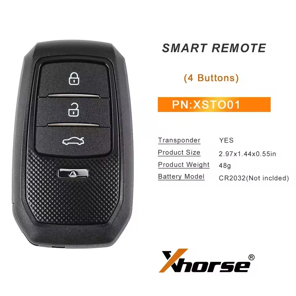 1pcs/lot Global Version Xhorse VVDI XSTO01EN Universal XM38 Smart Key Fob for Toyota 4D 8A 4A All in One Chip 315 434 Generate