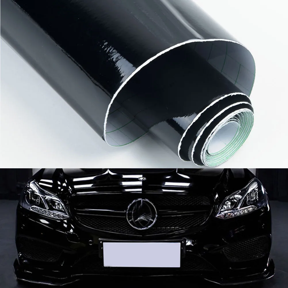 

Replacement Gloss Black Vinyl Car Sticker Film Decal Paint Shinning Car Interior Decoration 30*152cm Waterproof