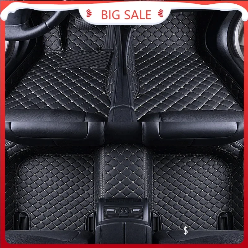 Custom Car Floor Mats For Peugeot 301 307SW 508 607 RCZ Rifter Luxury Leather Rugs Full Protector Auto Accessories Foot Carpet