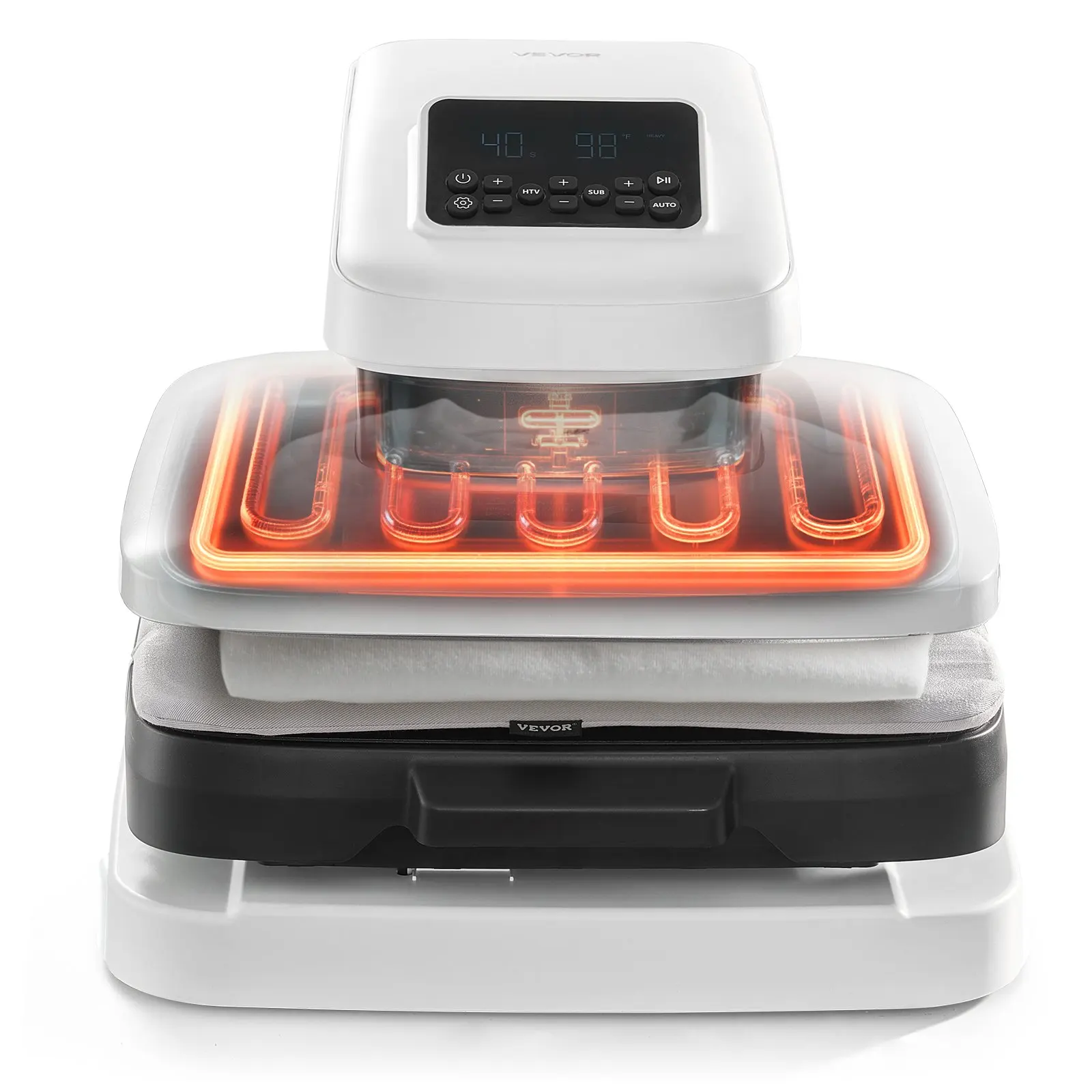 

Автоматический термопресс, 15 x 15 дюймов, пресс для футболок с автоматическим открытием и регулируемым давлением, цифровой дисплей, быстрое нагревание.