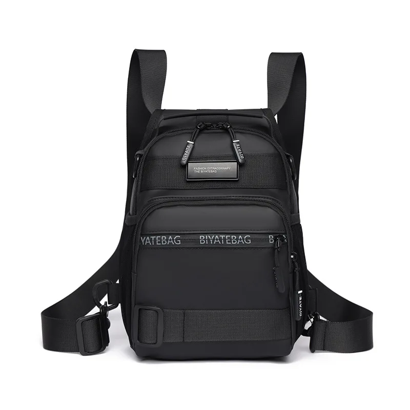 حقيبة ظهر محمولة باليد للرجال من البولي يوريثان مقاومة للماء متعددة الطبقات، حقيبة صدر متعددة الوظائف، حقيبة كروس متعددة الأغراض