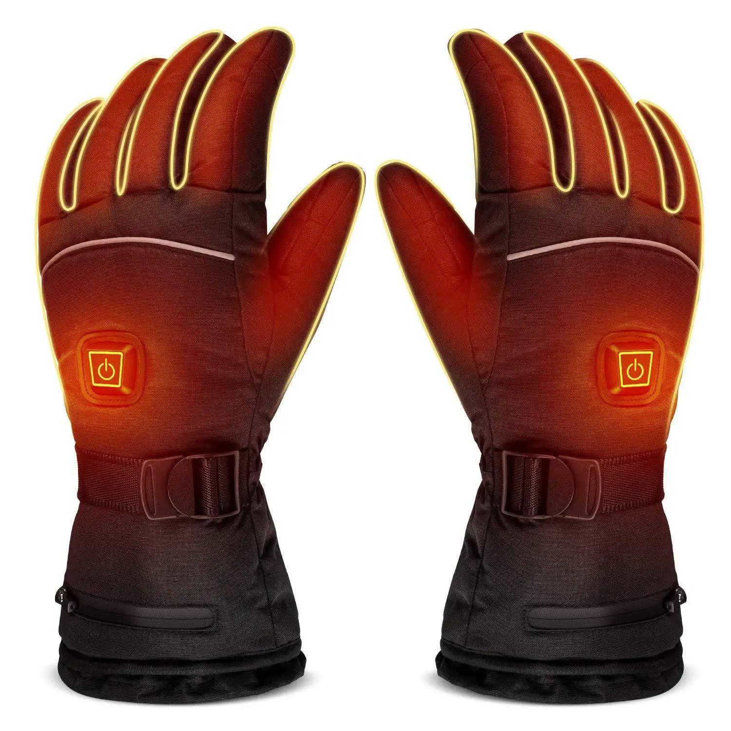 Winter Heated Gloves With Battery Box Men Women Thermal Motorcycle Heated Gloves for Snowmobile Waterproof Riding Warm Gloves
